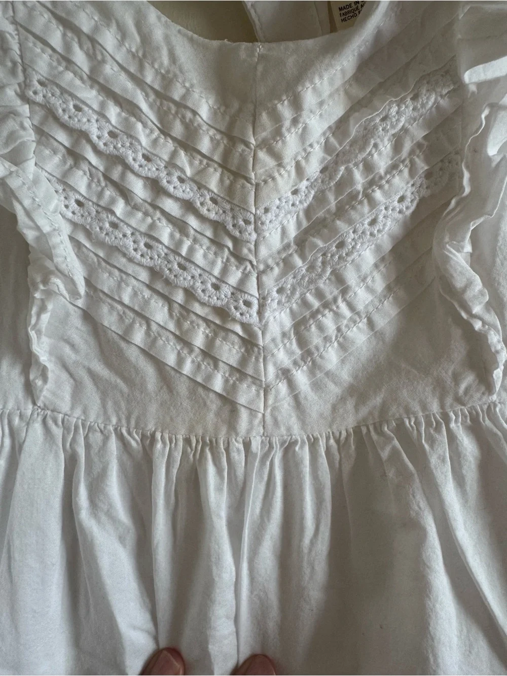 OshKosh B'gosh White Ruffled Cotton Sundress